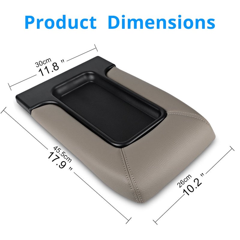 VANJING Center Console Lid Cover Armrest Kit Compatible with Cadillac Chevrolet GMC Pickup Truck Suburban Tahoe Silverado Sierra Yukon XL Replaces 19127364 Tan - Image 2